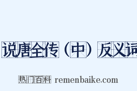 说唐全传（中）反义词是什么意思的图片